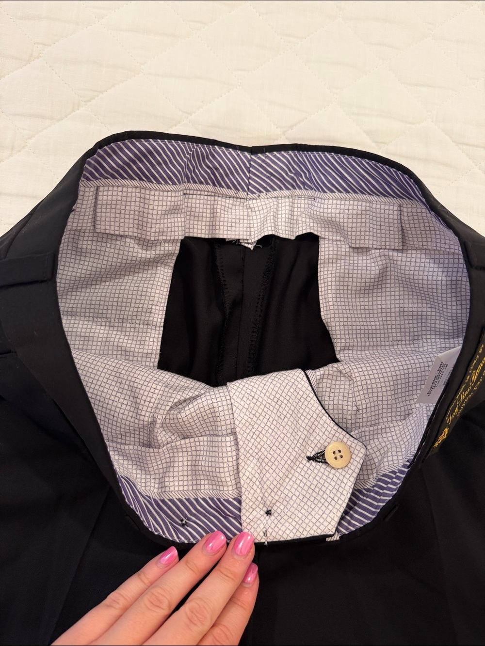Loro Piana Black Men's Wool Dress Pants - Picture 4 of 6